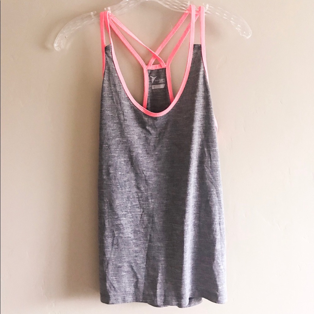 Pink and Gray Workout Tank Top